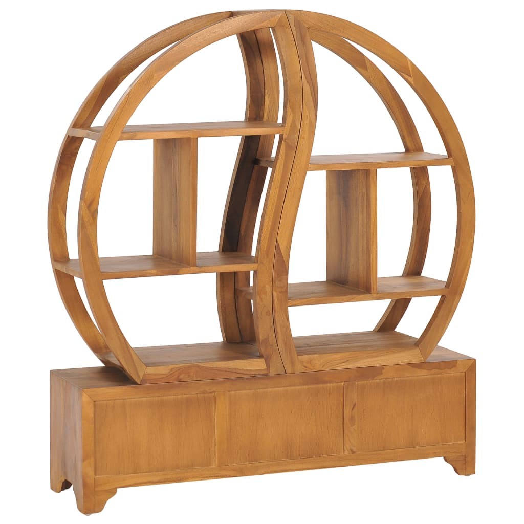 Cabinet with Yin Yang Shelf 100x26x112 cm Solid Teak Wood